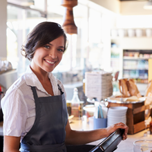Cash handling retail supermarket. Cash deposit